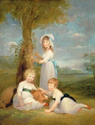 Le comte de Lincoln, Lady Anna Maria et Lady Charlotte Pelham Clinton, les enfants du 4e duc de Newcastle